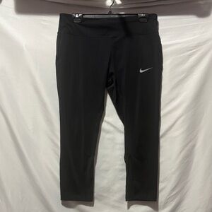 Nike Black Leggings with Silver Swoosh